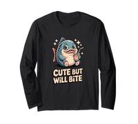 Cute But Will Bite Funny Kawaii Piranha Fish Sassy Long Sleeve T-Shirt