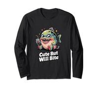 Cute But Will Bite Funny Kawaii Piranha Fish Sassy Long Sleeve T-Shirt