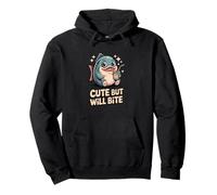 Cute But Will Bite Funny Kawaii Piranha Fish Sassy Pullover Hoodie