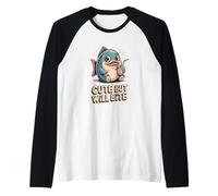 Cute But Will Bite Funny Kawaii Piranha Fish Sassy Raglan Baseball Tee
