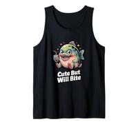 Cute But Will Bite Funny Kawaii Piranha Fish Sassy Tank Top