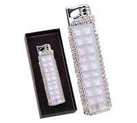 Cute butane lighter for women, small and windproof with cute glitter rhinestones on the surface, gas lighter, suitable as a gift for women(A1)