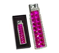 Cute butane lighter for women, small and windproof with cute glitter rhinestones on the surface, gas lighter, suitable as a gift for women(A19)