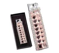 Cute butane lighter for women, small and windproof with cute glitter rhinestones on the surface, gas lighter, suitable as a gift for women(A2)