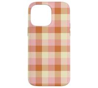 Cute Butter Yellow Pink Plaid Gingham Pattern Minimalist Case for iPhone 14 Pro Max