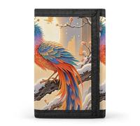 Cute Butterflies Trifold Wallet Front Pocket Coin Purse - Slim Credit Card Holder for Men & Women, Two Phoenixes in Winter, One Size, Classic