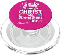 Cute Butterfly Art I Can Do All Things Women Gifts Graphic PopSockets PopGrip for MagSafe