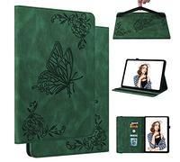 Cute Butterfly Case for Lenovo Tab M10 Plus 3rd Gen 10.6 Tablet Case, Slim Folding Stand Cover for Lenovo Tab M10 Plus 3rd Gen 2022 Tablet (TB-125FU/TB-128FU/TB-128XU) Green
