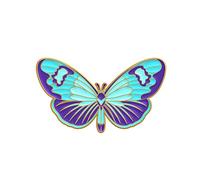 Cute Butterfly Enamel Pins Custom Colorful Brooches Badges Seek Nature Jewelry For Kids Girls Women BroochElegant Crystal BroochVintage (Blue, One Size)