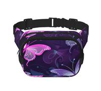 Cute Butterfly Fanny Pack Adjustable Crossbody Bag Large Waist Bag Travel Belt Bag Unisex Bum Bag