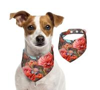 Cute Butterfly Flower Dog Bandanas,Summer Bandanas for Dogs Washable Adjustable Dog Triangle Scarf Bibs Cute Pet Bibs for Medium Large Dogs Puppy and Cats Small