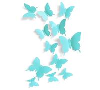 Cute Butterfly Wall Decor 24 pcs, Girls Room Wall Decals, Danish Pastel Aesthetic Butterflies Stickers for Nursery Decorations, Baby Toddler Room Decor for Girls Blue