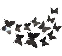 Cute Butterfly Wall Decor 24 pcs, Girls Room Wall Decals, Danish Pastel Aesthetic Butterflies Stickers for Nursery Decorations, Baby Toddler Room Decor for Girls Black