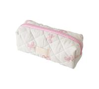 Cute Button and Cosmetic Bag | Bow Pattern Stationery Bag, School Products, Portable Toiletry Bag, Cosmetic Organizer for College Student, pink, Fare riferimento alla descrizione, Please refer to