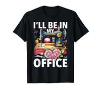 Cute Buttons Floral Sewing Machine I‘ll Be in My Office T-Shirt