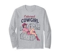Cute Cabernet Cowgirl Wine Lover Long Sleeve T-Shirt