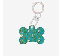 Cute Cactus and Skull of Bull Printing Bone Shaped Dog Tag Pet Id Tags,Acrylic Dog Tags Cat Tags with Ring for Dog Cat,Pendant Crafts