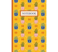 CUTE CACTUS COMPOSITION NOTEBOOK: Yellow seamless pattern cover, 6”X9”, College Ruled, 120 Pages