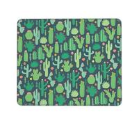 Cute Cactus Seamless Illustration Enhanced Control Mouse Pad with Lock Stitch Edge Large Thick Non-Slip Desk Mat for Office Task