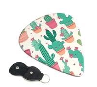 Cute Cactus Seamless Illustration Guitar Picks 6-Pack - Pick Set (0.46mm / 0.71mm / 0.96mm) Suitable For Guitar And Ukulele Playing