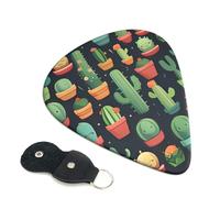 Cute Cactus Seamless Illustration Guitar Picks 6-Pack - Pick Set (0.46mm / 0.71mm / 0.96mm) Suitable For Guitar And Ukulele Playing