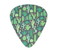 Cute Cactus Seamless Illustration Guitar Plectrums Classical Triangle Bass Acoustic And Electric Guitar Plectrums For Guitarists 12 Pieces
