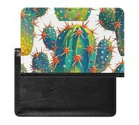 Cute Cactus Seamless Illustration Passport Holder ID Card Protector Case Holder Travel Pack Unisex-adult Waterproof Passport