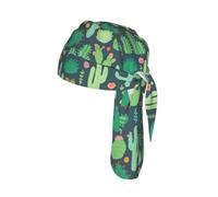 Cute Cactus Seamless Illustration Print Skull Cap Moisture Wicking Bike Headwrap Lightweight Helmet Liner Adult Modern Hat 55-60 cm