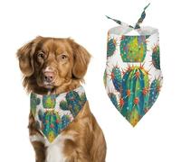 Cute Cactus Seamless IllustrationPet Scarf Dog Bandana for Small Medium Large Exquisite Unique Cat Dogs Kerchief Premium Fabric Cute Triangle Cat Dogs Bibs Scarf