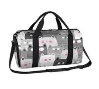 Cute Caeroon Cat Sports Duffel Bags Animal Weekend Overnight Bag Casual Tote Holdall Travel Gym Luggage Duffel Bag for Kids Girls Boys Women Men