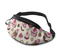 Cute Cake Fanny Pack for Men Women,with Adjustable Zipper Sport Fitness Belt Bag for Workout Traveling Casual Running