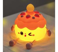 Cute Cake Night Light for Kids, Squishy Silicone Cake LED Night Lamp, Novelty Nursery Nightlight for Kids, Rechargeable Touch Lamp Bedside Lamp 2 Levels Dimmable, Room Decor Gifts for Girls Boys Baby