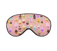 Cute Cake Pattern Eye Sleep Mask,Super Soft Eye Masks with Adjustable Strap,Ultimate Sleeping Aid,Blindfold,Relax & Relieve Your Fatigue,Puffy Eyes