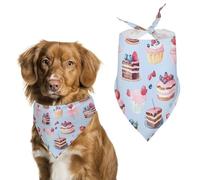 Cute Cake Pattern Watercolor Funny Dog Bandanas Adjustable Triangle Pet Scarf Bib for Small Medium Large Cute Pets Supplies
