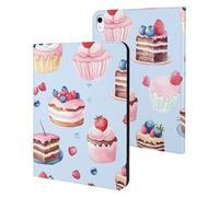 Cute Cake Pattern Watercolor Slim Tablet Cases Compatible with iPad Series Without Pencil Holder Protective Cover Compatible with ipad Air5/air4 (10.9in) /ipad Pro 2018(11in)