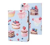 Cute Cake Pattern Watercolor Slim Tablet Cases Compatible with iPad Series Without Pencil Holder Protective Cover Compatible with ipad Mini6 (8.3in)