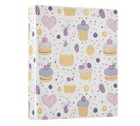 Cute Cake Polka Dots 3 Ring Binder 1.5 Inch Round Ring Binder View Binder Holds 200 Documents for Home School Office Use
