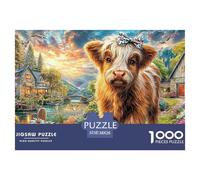 Cute Calf SceneDynamic 1000-Piece Jigsaw Puzzles for Adults A Treasury of Challenging Puzzle Games for Women And Men - An Excellent Shared Hobby for Adults And Kids Age 12 Years And Up 38x26cm/1000pc