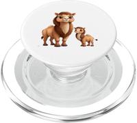 Cute Camel Mom Baby Cartoon Desert Animal PopSockets PopGrip for MagSafe