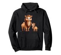Cute Camel Mom Baby Cartoon Desert Animal Pullover Hoodie