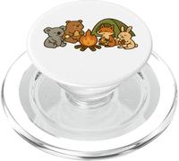 Cute Camping Animals Around Campfire - Koala Bear Fox Bunny PopSockets PopGrip for MagSafe