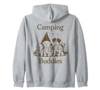 Cute Camping Dogs Puppies Camp Hike Hiking Vacation Holiday Zip Hoodie