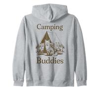 Cute Camping Foxes Fox Camp Hike Hiking Vacation Holiday Zip Hoodie