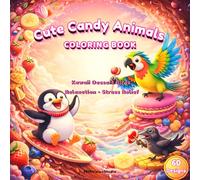 Cute Candy Animals Coloring Book for Adults and Teens: 60 Designs | Kawaii Dessert Birds for Relaxation, Stress Relief & Fun | Bold and Easy Coloring Pages