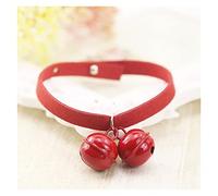 Cute Candy Color Cats Collar Handmade Pet Dog Collar Puppy Kitten Teddy Chihuahua Neck Strap Pet Supplies (Scarlet Medium)