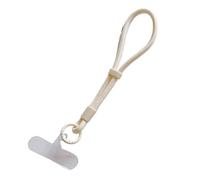 Cute Candy Color Simple Hand Strap Adjustable Short Silicone Phone Lanyard Clip-On Phone Case Universal Anti-Lost Strap(WHITE)