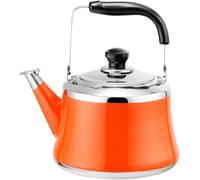 Cute Candy Color Stainless Steel Whistling Tea Kettle, Modern Stovetop Teapot for Gas, Induction, Electric Stoves(Orange,1.5L)