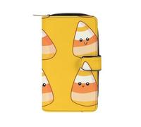 Cute Candy Corn Long Purses for Women Leather Card Holder Mens Wallet Coin Purse