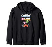 Cute Candy Girl Shirt Sweet Tooth Rainbow Cotton Candy Shirt Zip Hoodie