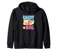 Cute Candy Girl Shirt Sweet Tooth Rainbow Cotton Candy Shirt Zip Hoodie